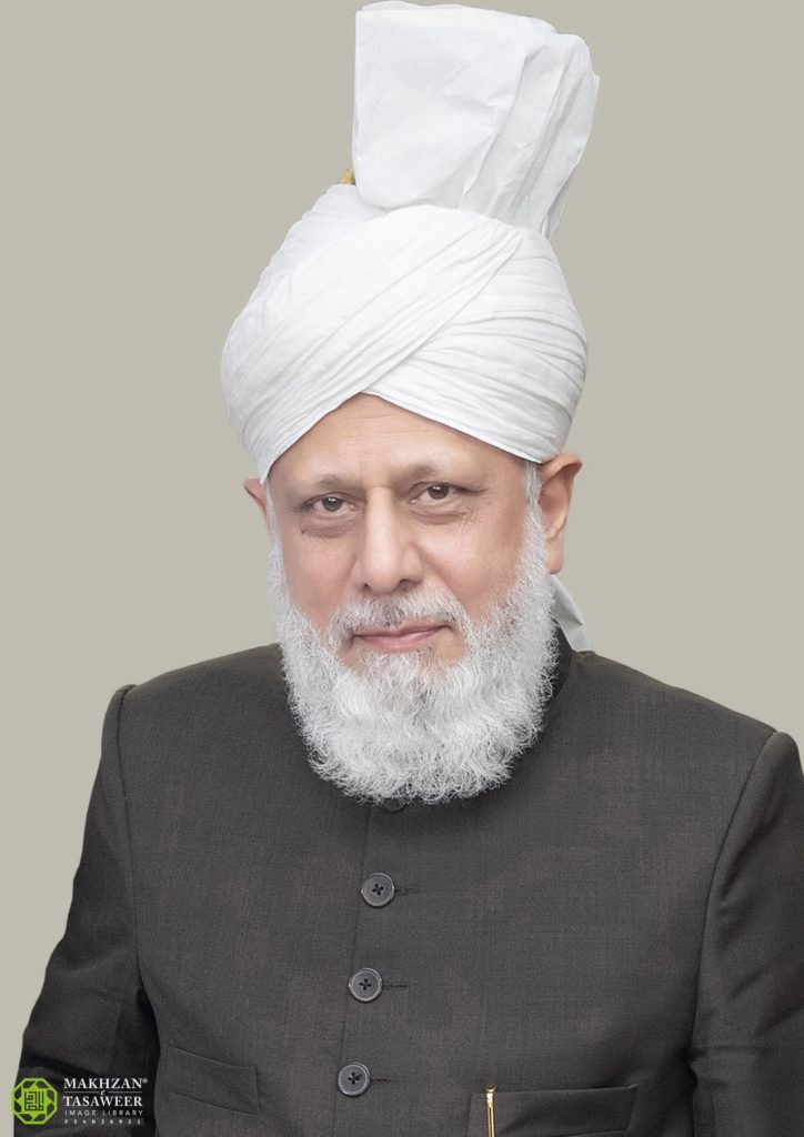 Portrait image of Hazrat Mirza Masroor Ahmad, the 5th Khalfia of Ahmadiyya Islam
